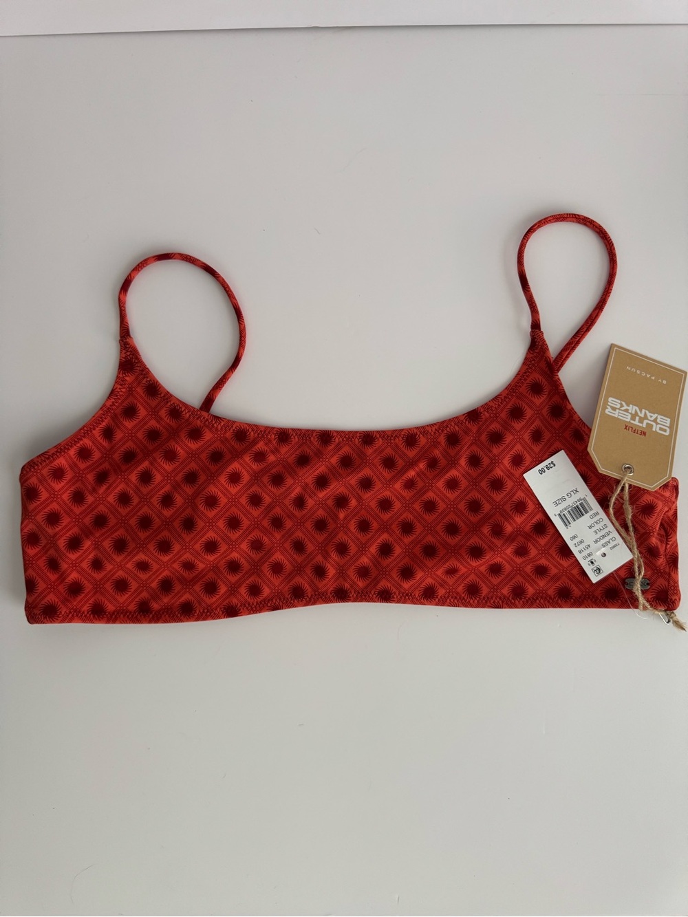 Outer Banks by PacSun Red Printed Bikini Top XL NWT